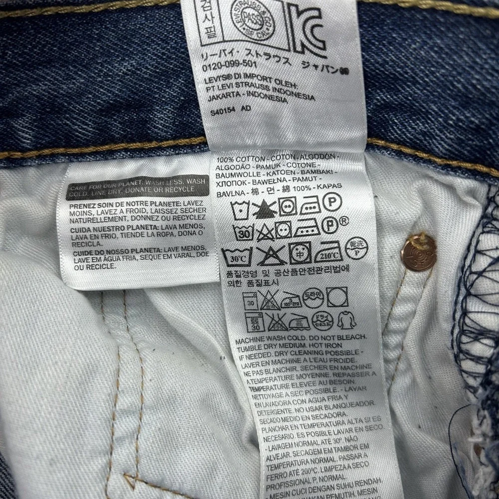 Levis 501 Jeans Mens 38x33‎ (tag 38x34) Blue Button Fly Straight Leg Denim